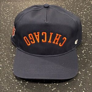 Chicago Embroidered Navy Baseball Cap - Orange Accent